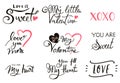 Happy ValentineÃ¢â¬â¢s Day typography background with heart.The wording are my little valentine, you are sweet,love you more,xoxo